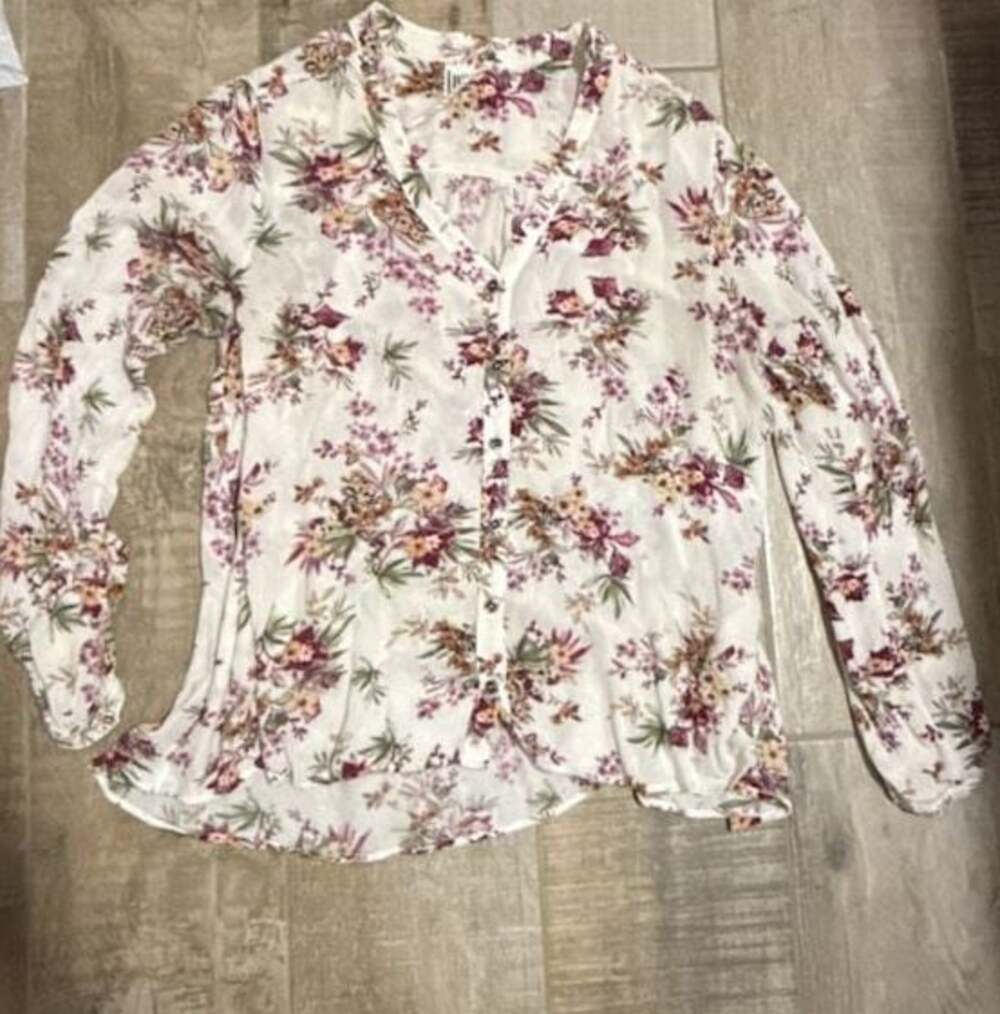Free People Floral Long Sleeve Button Down Shirt Size S.P